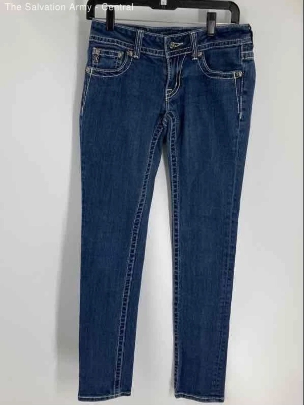 Miss Me Skinny Jeans in Dark Blue Wash 5- Pocket Design Denim size 27